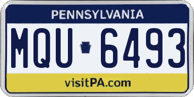 PA license plate MQU6493