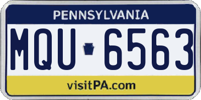 PA license plate MQU6563