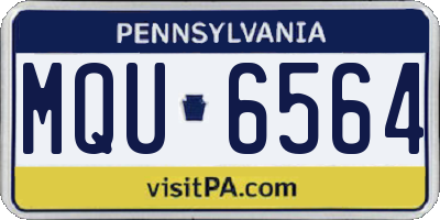 PA license plate MQU6564