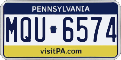 PA license plate MQU6574
