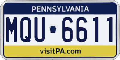 PA license plate MQU6611