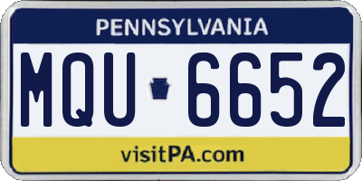 PA license plate MQU6652