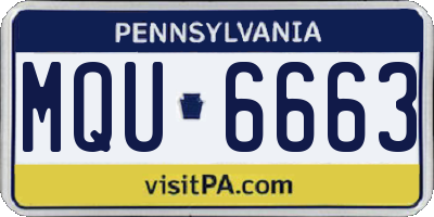PA license plate MQU6663