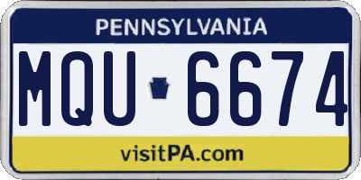 PA license plate MQU6674