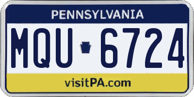 PA license plate MQU6724