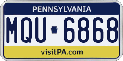 PA license plate MQU6868