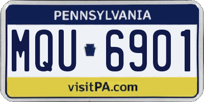 PA license plate MQU6901