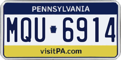 PA license plate MQU6914