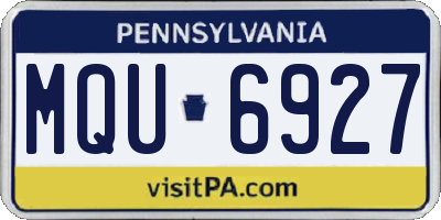 PA license plate MQU6927