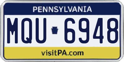 PA license plate MQU6948