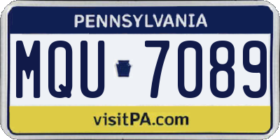 PA license plate MQU7089