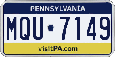 PA license plate MQU7149