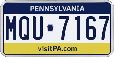 PA license plate MQU7167