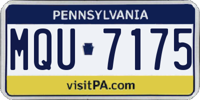 PA license plate MQU7175