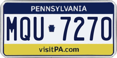 PA license plate MQU7270