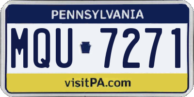 PA license plate MQU7271