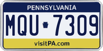PA license plate MQU7309
