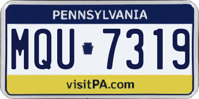 PA license plate MQU7319