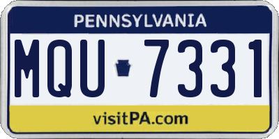 PA license plate MQU7331