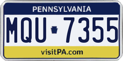 PA license plate MQU7355