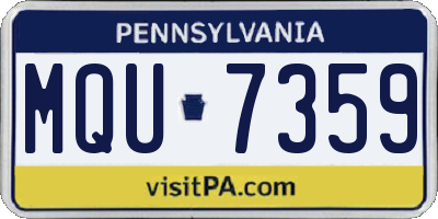 PA license plate MQU7359