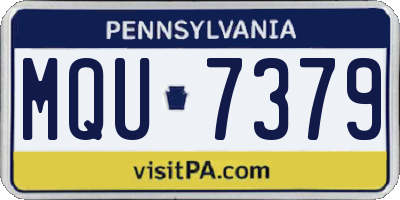 PA license plate MQU7379