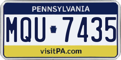 PA license plate MQU7435