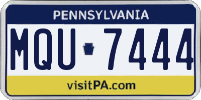 PA license plate MQU7444
