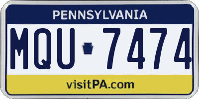 PA license plate MQU7474
