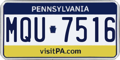 PA license plate MQU7516