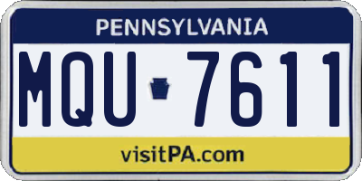 PA license plate MQU7611
