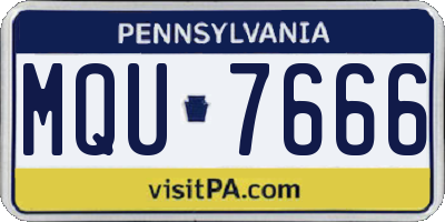 PA license plate MQU7666