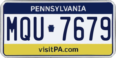PA license plate MQU7679