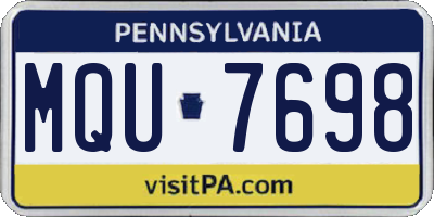 PA license plate MQU7698