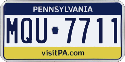 PA license plate MQU7711