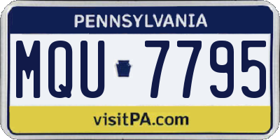PA license plate MQU7795