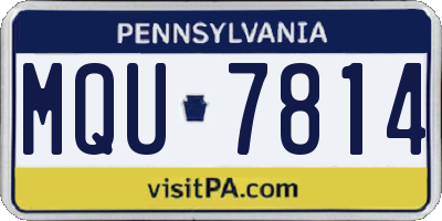 PA license plate MQU7814