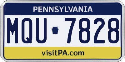 PA license plate MQU7828