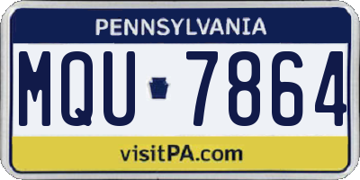 PA license plate MQU7864