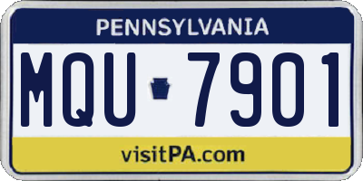 PA license plate MQU7901