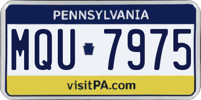 PA license plate MQU7975