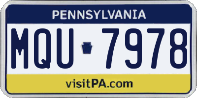 PA license plate MQU7978