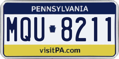 PA license plate MQU8211