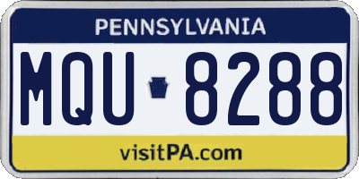 PA license plate MQU8288