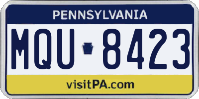 PA license plate MQU8423