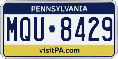 PA license plate MQU8429