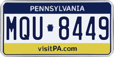 PA license plate MQU8449