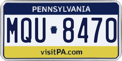 PA license plate MQU8470