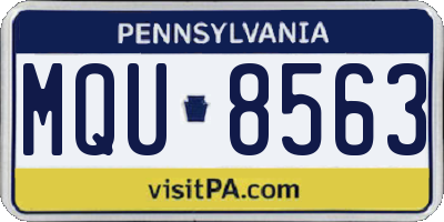 PA license plate MQU8563