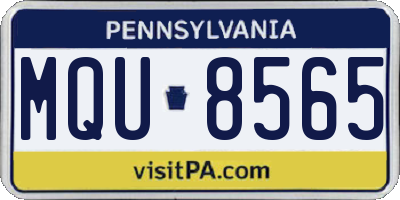 PA license plate MQU8565